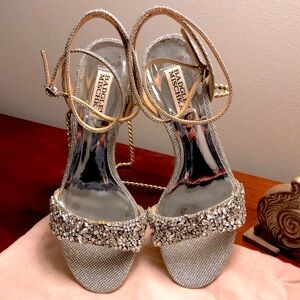 BADGLEY MISCHKA Crystal Embellished Evening Shoes